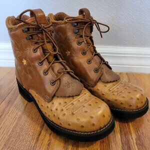 ARIAT Leather Boots, Size 9B, Brown with Lug Sole, Like New